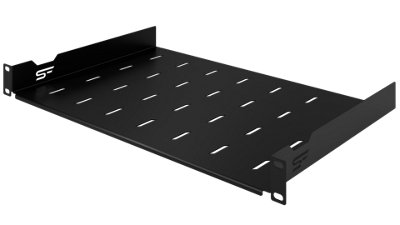 Stalflex 1U 19 Inch Rack Mount Shelf 300mm Deep Black with Fixings