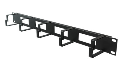 Stalflex 1U Black 19 Inch Rack Cable Organiser with 4 Slots for Wall ...