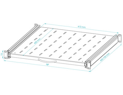 Stalflex 1U Telescopic Sliding Shelf 19 Inch Rack Mount 450mm Tray for ...