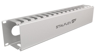 Stalflex 2U Grey 19 Inch Rack Cable Organiser with Cover for Server ...