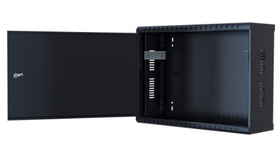 STALFLEX 3U 180MM BLACK 19 INCH WALL RACK CABINET WITH CABLE ACCESS AND ...