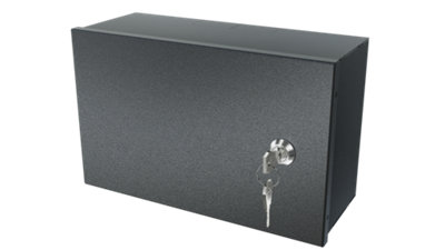 Stalflex black metal enclosure wall-mounted box with chipboard ...