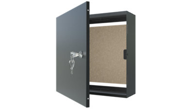 Stalflex black metal enclosure wall-mounted box with chipboard ...