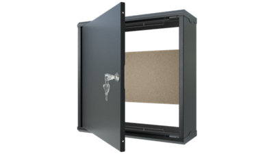 Stalflex black metal enclosure wall-mounted box with chipboard ...