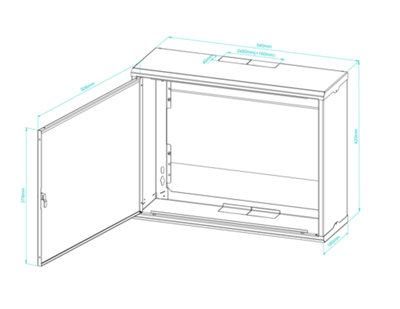 Stalflex black metal enclosure wall-mounted box with chipboard ...