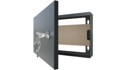 Stalflex black metal enclosure wall-mounted mini box with chipboard ...