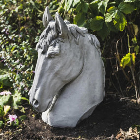 Stallion Horse Head Concrete Garden Ornament
