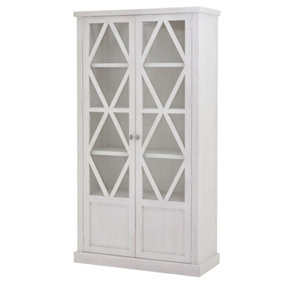 Stamford Plank Collection Tall Display Cabinet - Pine - L43 x W102 x H190 cm - White