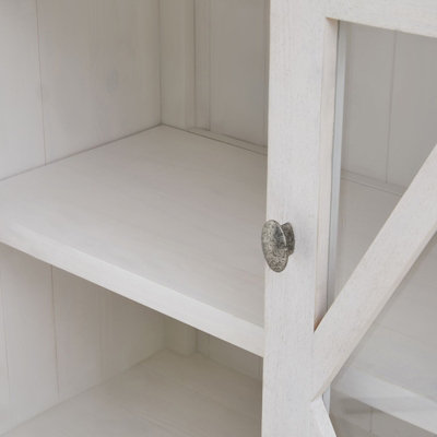 Stamford Plank Collection Tall Display Cabinet - Pine - L43 x W102 x H190 cm - White - 3