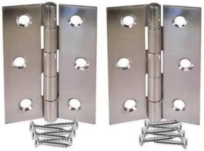 Standard 75mm Butt Hinges 3" 75mm Silver and Gold (Zinc Plated Silver)