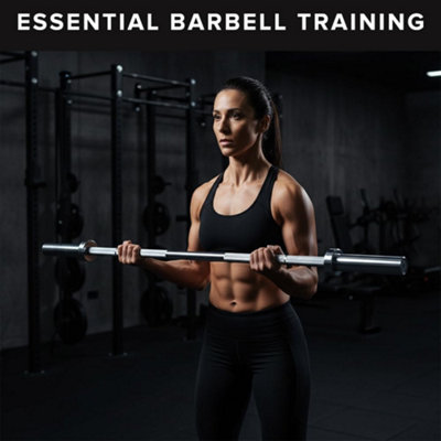 Standard Barbell 6ft Heavy Duty Steel Weight Lifting Bar with 2 Collars