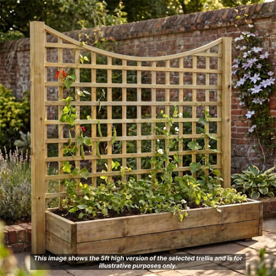 Standard Fence Panels 4 Pack 6ft x 6ft Concave Top Square Trellis ...