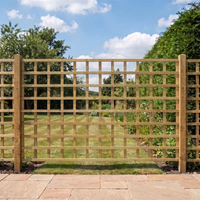 Standard Fence Panels 5 Pack 6ft x 4ft Square Garden Trellis Lattice ...