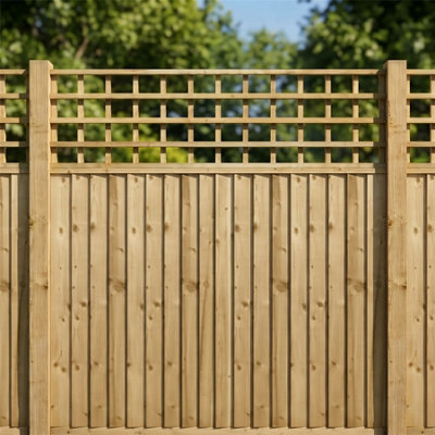 Standard Fence Panels Topper 3 Pack 6ft x 2ft Square Garden Trellis ...