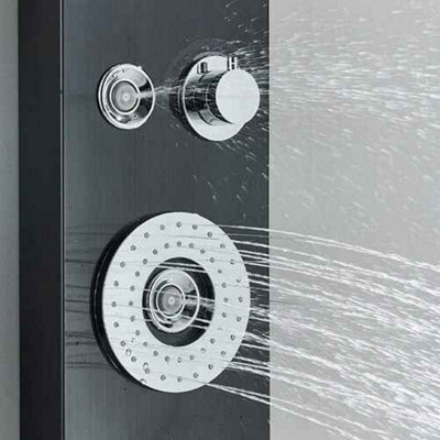 Standard LED Black shower panel tower system, Stainless steel, rain and ...