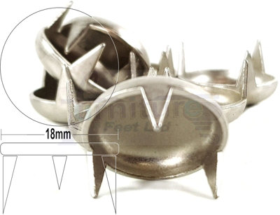 24mm 3-Prong Furniture Glides - Nickel Plated Steel, Made In Germany (Pack Of 4)