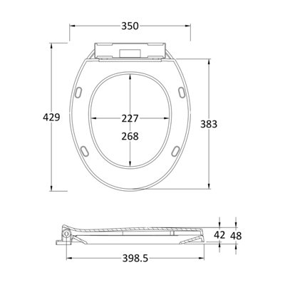 Standard Round Bottom Fix Soft Close Toilet Seat - White - Balterley