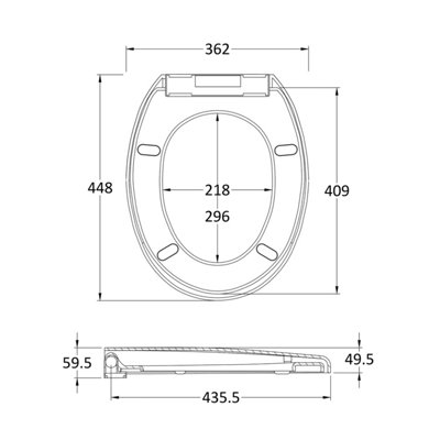 Standard Round Top Fix Soft Close - White