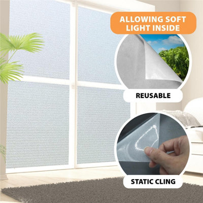 Waterproof Privacy Self-Adhesive Window Sticker – Floral Art Deco Glass Film For Bathroom/Kitchen