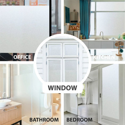 Non-Adhesive Frosted Window Film - 35.4" X 13.1ft Privacy Static Cling, UV Blocking For Home & Office
