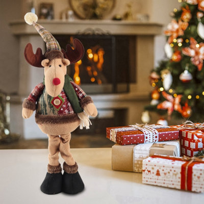 Standing Christmas Ornament Xmas Plush Toy Reindeer Doll