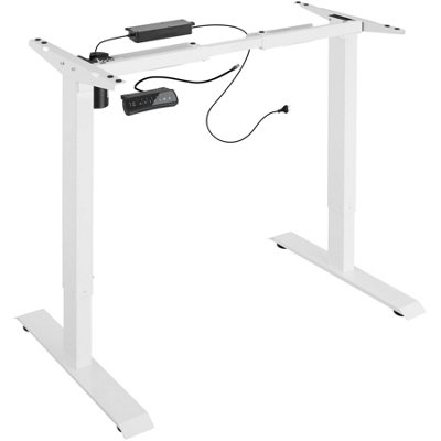 Standing Desk Frame - electrically height-adjustable, width adjustable - white