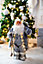 Standing Grey LED Santa Claus Decoration