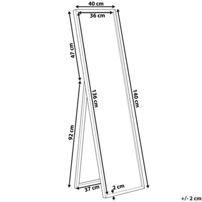 Standing Mirror TORCY 140 cm White