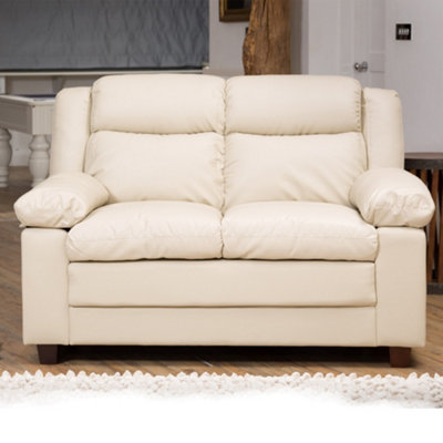 Cream white on sale leather sofa