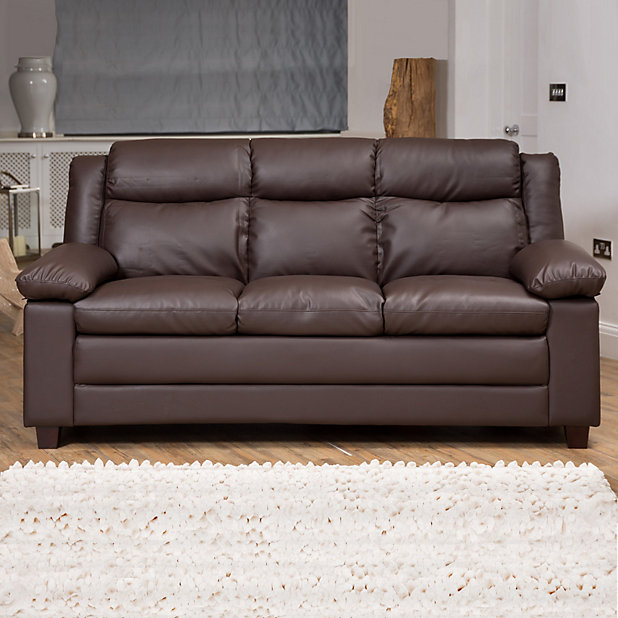 Standish 3 Seat Bonded Leather Sofa