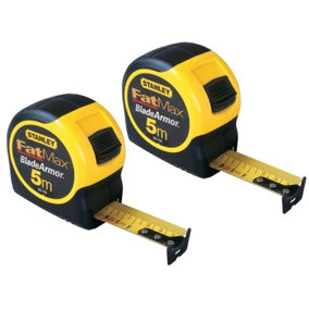 Stanley 0-33-720 Fatmax 2 x STA033720 5m Blade Armor Metric Only Tape Measures