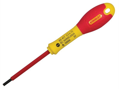 STANLEY 0-65-412 FatMax VDE Insulated Screwdriver Parallel Tip 4.0 x 100mm STA065412