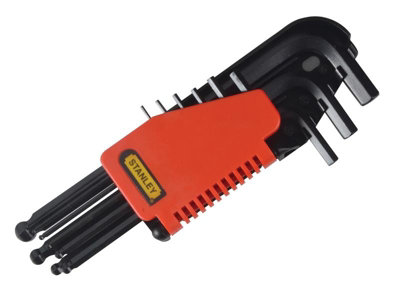 STANLEY 0-69-256 Ball End Hexagon Key Set, 9 Piece (1.5-10mm) STA069256 ...