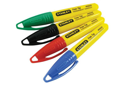 STANLEY 1-47-329 Mini Fine Tip Marker, Mixed Colours (Tub 72) STA147329