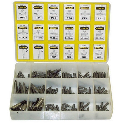 Stanley 1-68-741 Bit Set 200pc Pozi/Phillips/Parallel