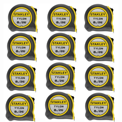 Stanley 12 PACK 8m Tape Measure Bi-Material Tylon Blade 26ft STA030656 ...