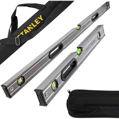 Stanley 1200mm 600mm Fatmax Box Beam Levels with Fatmax Padded 1800mm Level Bag