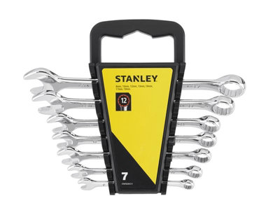 Stanley 7-Piece Chrome Vanadium Combination Wrench Set for Mechanics