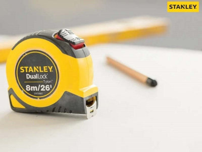 Stanley 8m 26ft DualLock Tylon Tape Measure Metric and Imperial STA036807