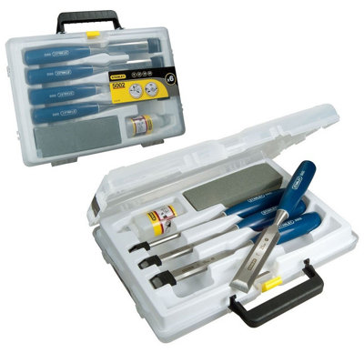 Stanley Bevel Edge Wood Chisel Sharpening Stone & Oil Set STA016130 0-16-130