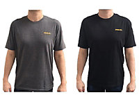 Stanley Clothing STW40026-123 T-Shirt Twin Pack Grey & Black - XXL STCTSGB2XXL