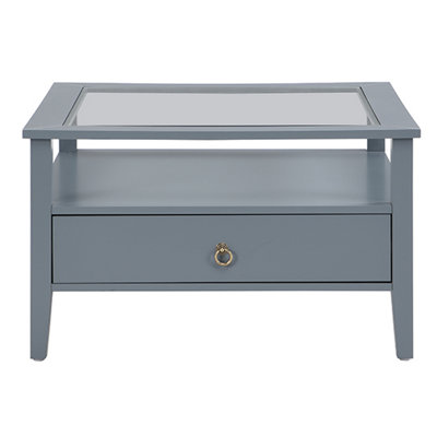 Stanley Coffee Table Clear Glass Top Coffee Table for Living Room Centre Table Tea Table for Living Room Furniture Grey