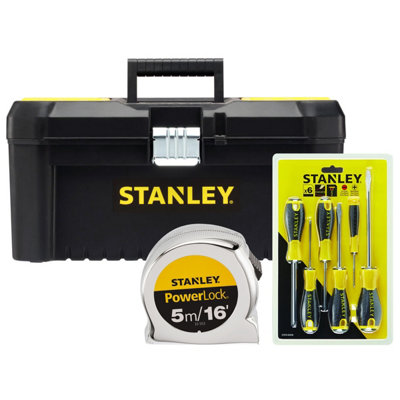 Stanley Essential Tool Kit - 5m PowerLock Tape Measure, 6-Piece Steel ...