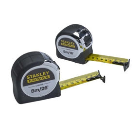 Stanley FatMax Tape Measures 8m 26ft and 5m 16ft STA533891 STA533886 STA043041