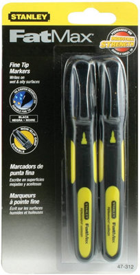 Stanley FM BLK FIN TIP MARKER CARDX2