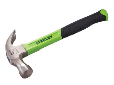 STANLEY Green Hi-Vis Fibreglass Claw Hammer 567g (20oz) XMS24HAMMER STHT51311-5