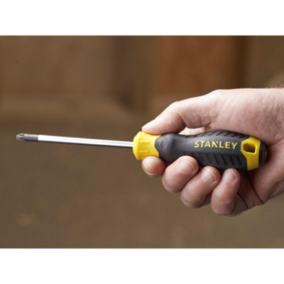 Stanley Hand Tools Cushion Grip Screwdriver, Pozidriv Tip Multi Colour ...