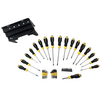 Stanley Hand Tools Screwdriver Set In Rack, 44 Piece Multi Colour (One ...