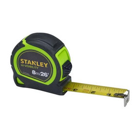 Stanley Hi-Vis Hi-Viz 8m 26ft Tylon Tape Measure STA130604HG XMS21TAPE8