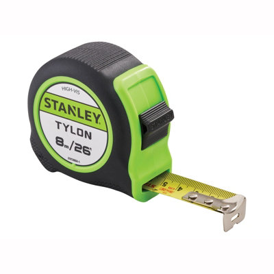 Stanley Hi-Vis Hi-Viz 8m 26ft Tylon Tape Measure STA130604HG XMS24HVTAPE8